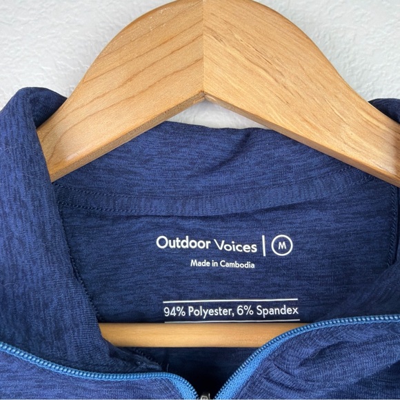 Outdoor Voices Quarter Zip Sweatshirt Long Sleeve Workout Blue Women’s Medium - Picture 2 of 3